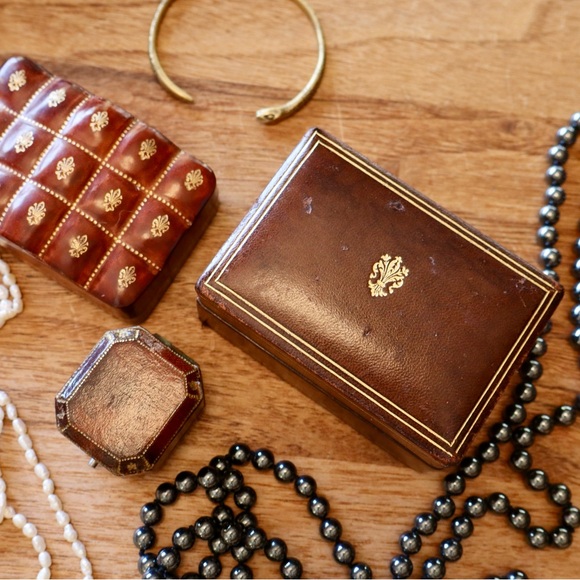Antique Leather Trinket Box
